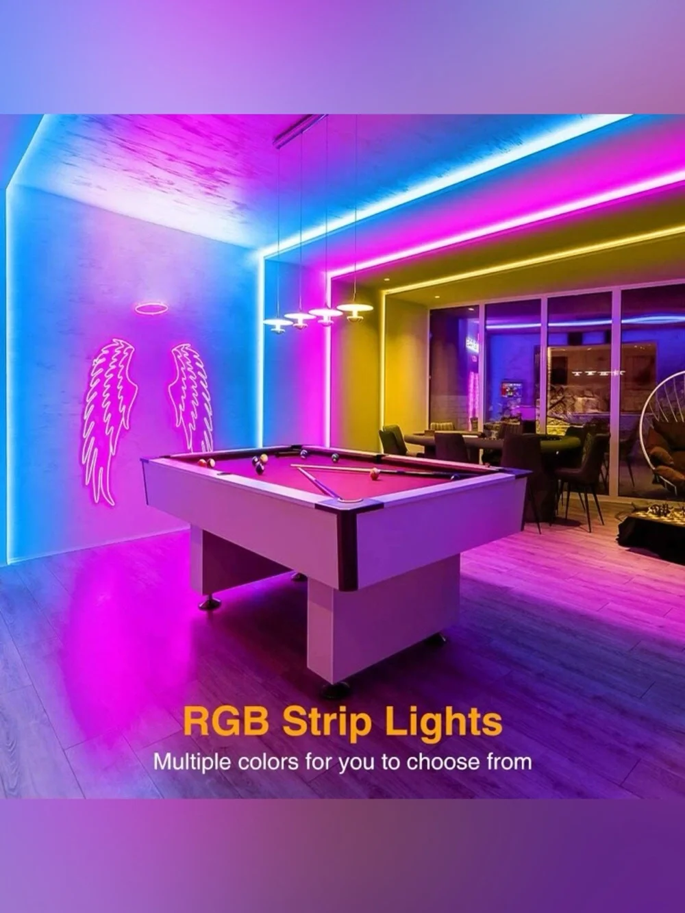 RGB LED Strip Lights 32.8ft - Multicolor Flexible Tape for Home Party Supplies